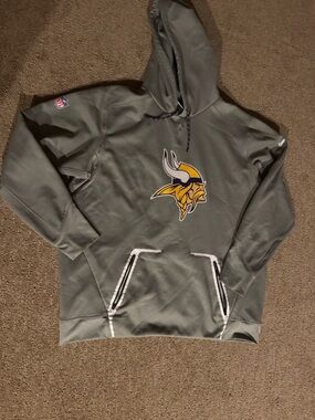 Nike Gray Vikings Hoodie with Yellow Logo